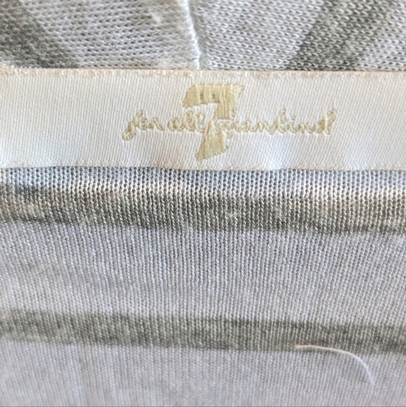 7 for all Mankind summer cardigan. No buttons grey and white horizontal stripes - Picture 7 of 7